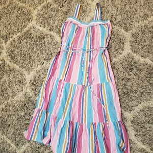 NWOT LemLem Jima Sweepy Sundress Midi Dress Aqua Stripe